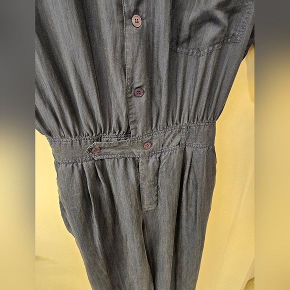 Vintage - 100% Silk "Studio B" Jumpsuit - Size L - EUC - Navy - Picture 4 of 13